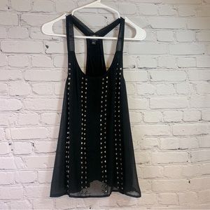 Rock & Republic Black Studded Tank Top